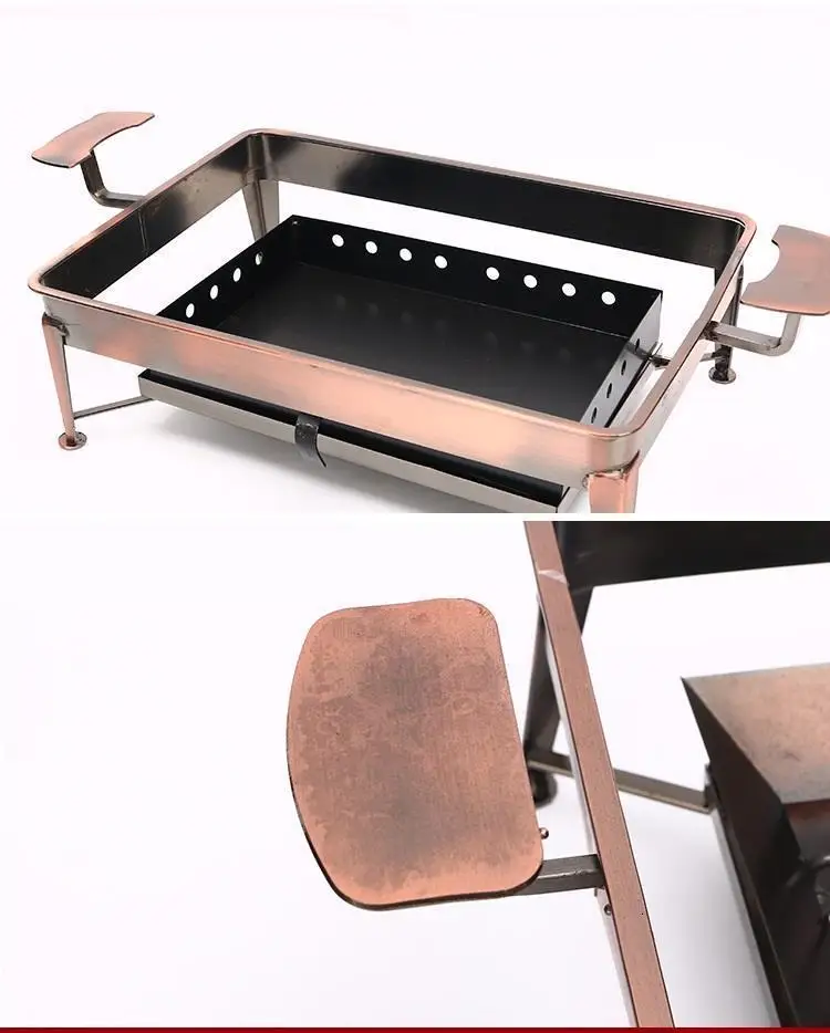 Bbq Grelha Para Parrilla Portatil Carbon Charcoal Churrasqueira Churrasco Grill For Outdoor Kebab Seafood Fish Barbecue Plate