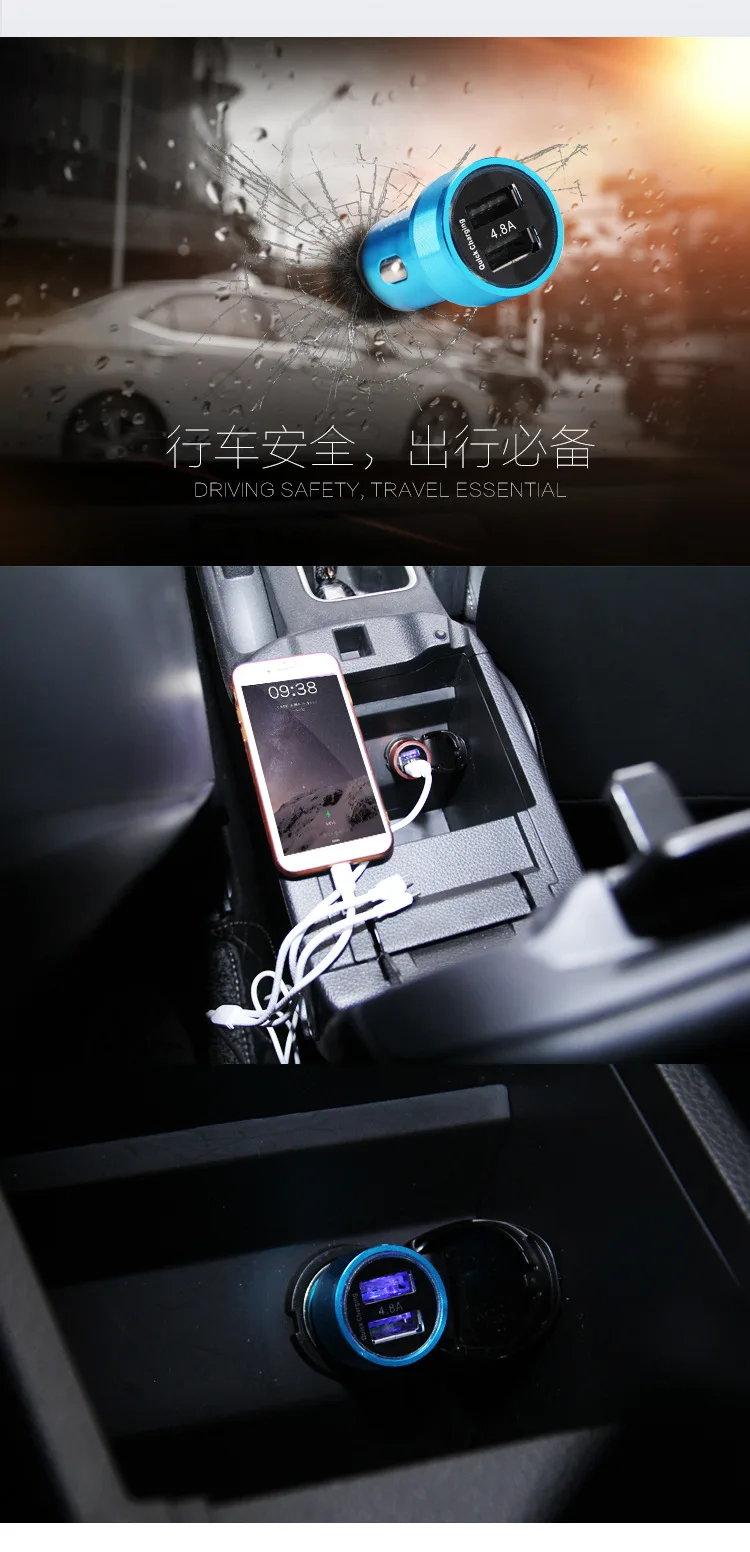 New Style Aluminium Alloy Smart Car Charger Double USB Multifunctional Safety Hammer Fast Car Phone Charger AliExpress