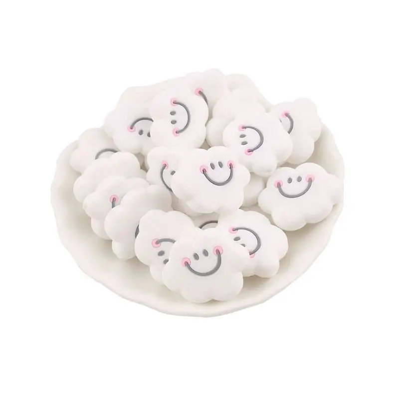 

5 Pcs/pack Silicone Beads Mini Cloud Shape Pacifier Chain DIY Making Accessories Children Infants Teether Care Baby Chew Bead