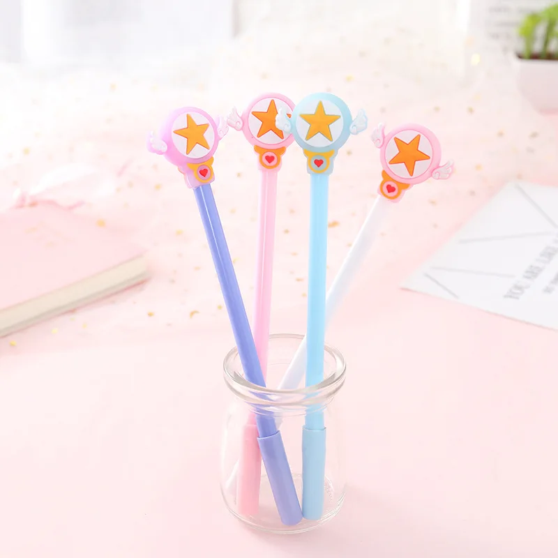 

Sailor Moon Card Captor Cardcaptor Sakura Magic Wand 0.5mm Pencil Gel Pen Stationery Christmas Gift for Girl Cartoon Trinket