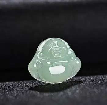 

Free Shipping Natural emerald jade Buddha pendant jade Buddha pendant jade jade necklace jade smiling Buddha pendant jade wholes