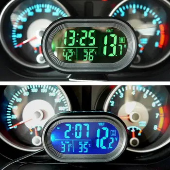 

Digital Car Voltage Alarm Temperature Thermometer Clock LED Backlight Monitor OB