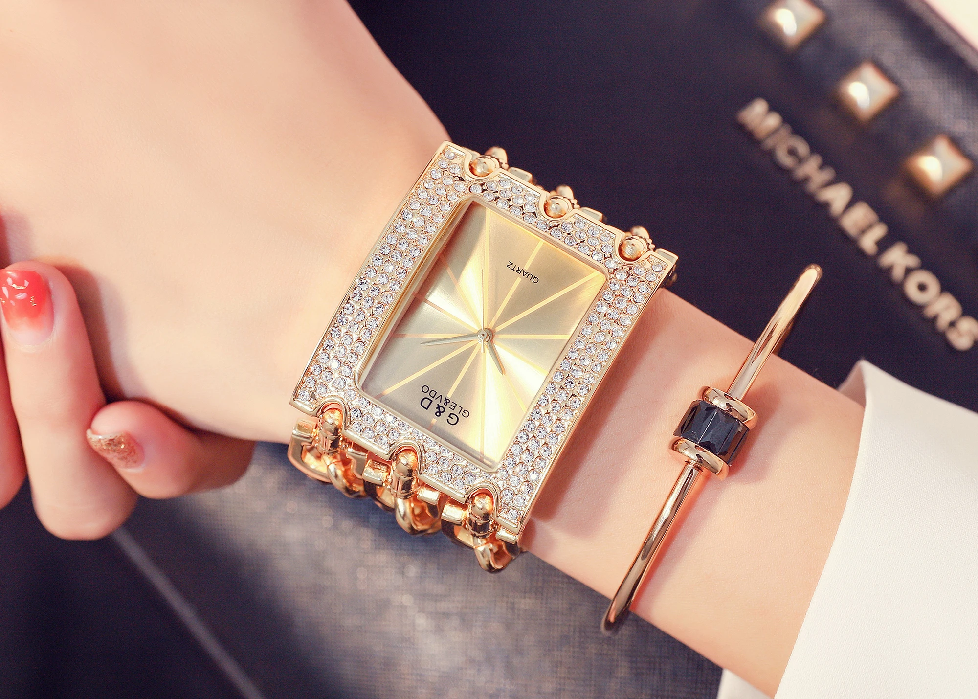 para mulheres, três correntes, diamante strass, quartzo,