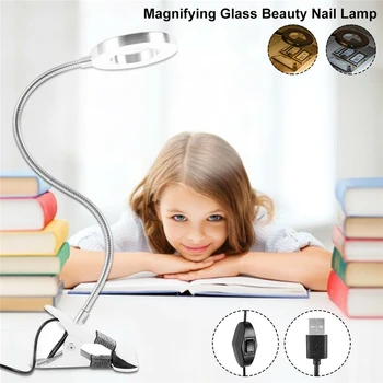 

5W Flexible Bed Reading Book Lights USB Power Clip Holder Book Light Desk Lamp Eye Care Night Lamp LED Table Lamp for Study Room