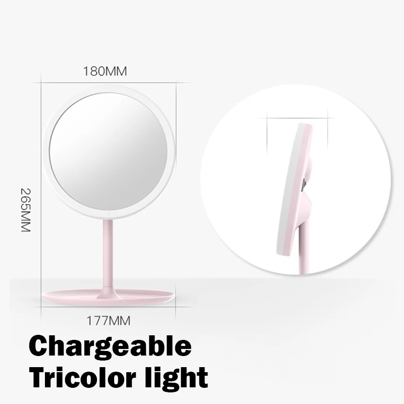 Led Light Makeup Mirror Desktop Rechargeable Vanity Mirror Desktop Folding Professional Beauty Portable Mirror With LED Light