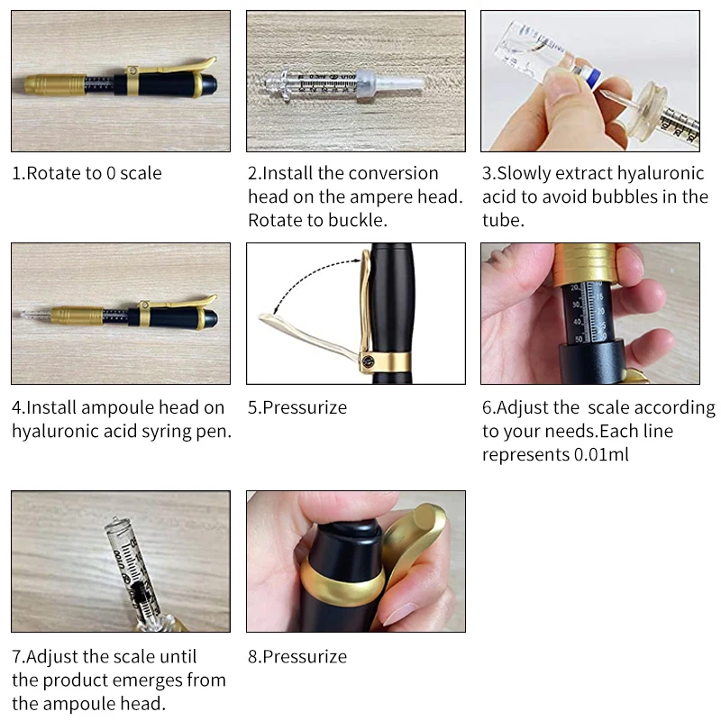 Hyaluronic Acid Pen 2 IN 1 High Pressure Hyaluron Acid Pen Anti Wrinkle Lip Injection Hyaluron Gun Face Atomizer Tattoo Supplies Pen
