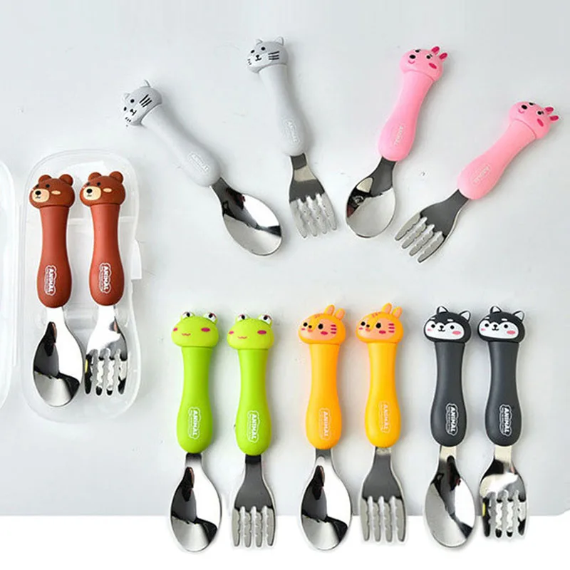 Kids Cartoon Spoon Fork Set |Baby Gadgets