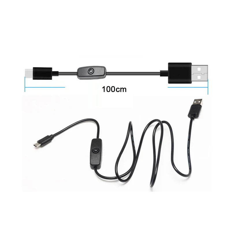 USB кабель Aokin для Raspberry Pi 4B Type C с переключателем включения/выключения питания 4 3 Model