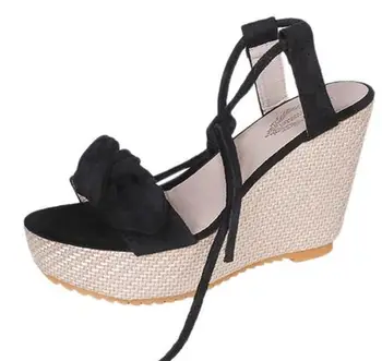 

YEELOCA 2020 summer Open Toe Bow Breathable Beach Sandals Rome Lace-Up Casual Shoe VR002