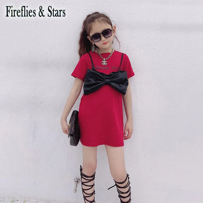 Summer Girls Dress Baby Long T Shirt Kids Tee Dress Children Casual