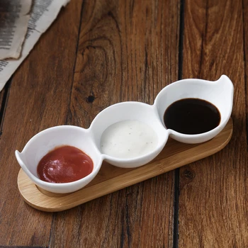 

Nordic Abstract Art Ceramic Seasoning Dish Modern Minimalist Home Grid Fruit Snack Dessert Bowl Restaurant Soy Sauce Pepper Dish