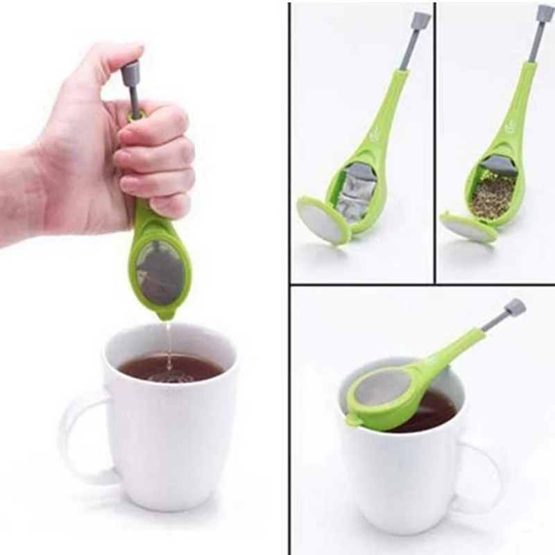 

Tea strainer Tea Infuser Food Grade Plastic Strainer Measure Swirl Steep Stir Press Herbal Spice Silicone Coffee Kitchen Tools