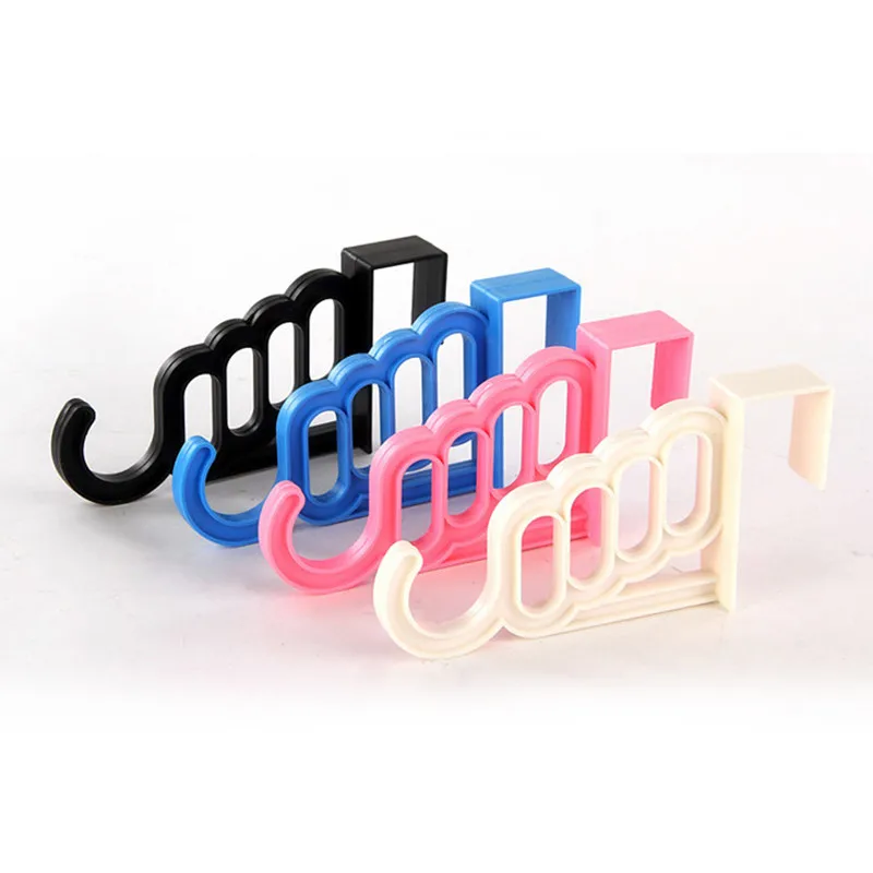 

Home Supplies Multifunction Plastic Door Back Type Hook Hanger Towel Display Hanger Belt Scarf Hanger Storage Holder for Bedroom