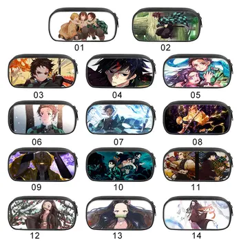 

Anime Demon Slayer Kimetsu No Yaiba Large Capacity Canvas Wallet Pencil Case Zipper Makeup Bag Pen Stationery Bag 21cm*10cm*5cm