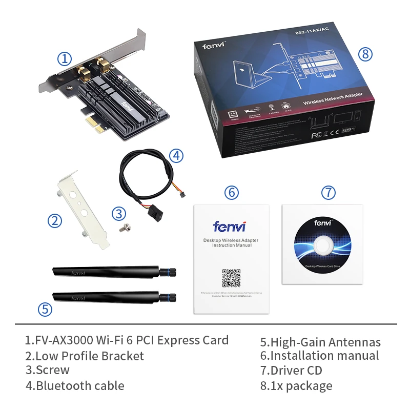 Беспроводная настольная PCI E Wi Fi карта 2400 Мбит/с двухдиапазонный адаптер 6 для AX200NGW