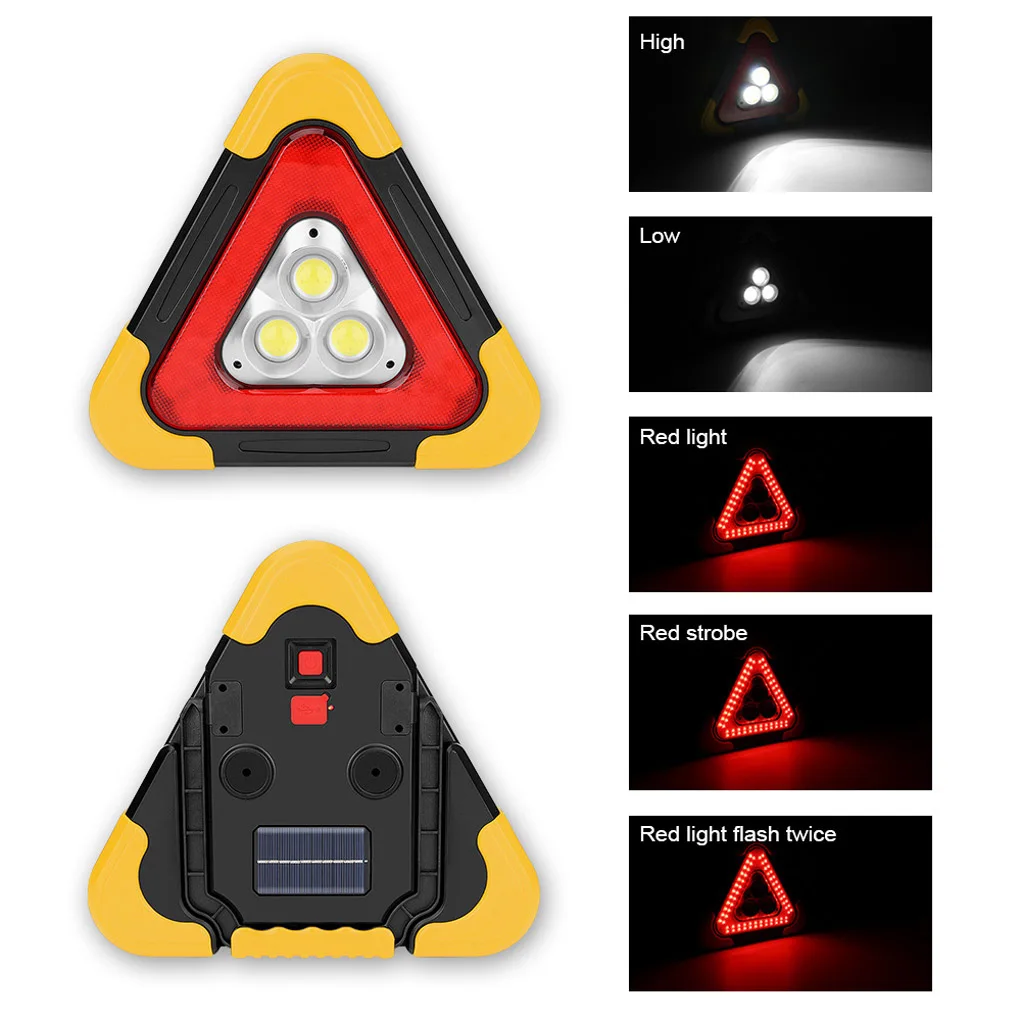 COB рабочие огни дорожный аварийный светильник Солнечная/USB перезаряжаемая Автомобильная сигнальная лампа ремонт кемпинга лампа