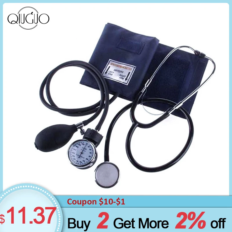 

Manual Blood Pressure Monitor With Stethoscope Aneroid Sphygmomano Meter Arm Blood Pressure Meter Kit Doctor Home Use