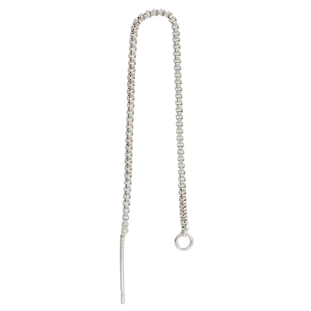 ZHUKOU 1piece 1.25x90mm Unique line earrings Brass Long Dangle Ear Line for women DIY earrings drop Accessories model:VE160 silver-one piece