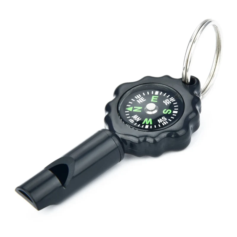 Многофункциональный свисток с Компас, брелок для ключей EDC спортивный аварийный инструмент для выживания на открытом воздухе для походов и путешествий Campingn