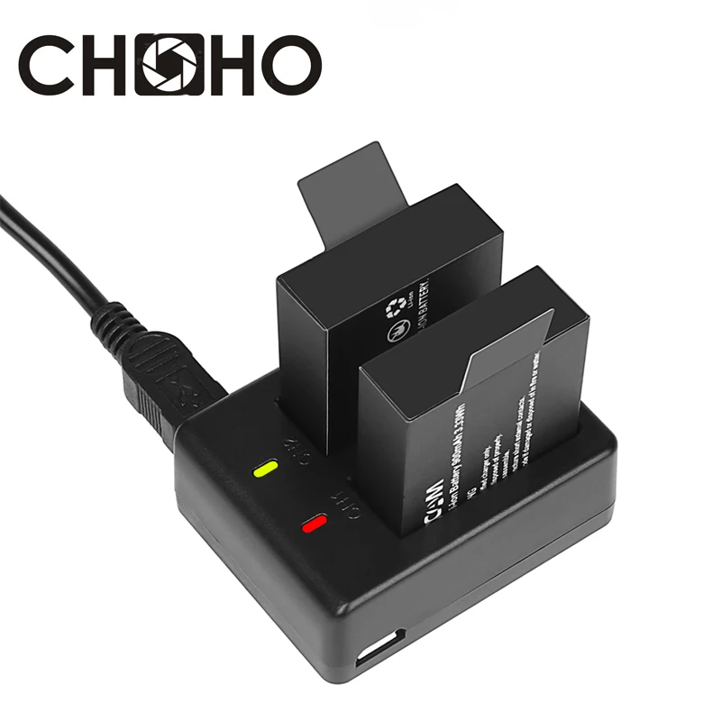 Аксессуары для sj8 батарея двойное зарядное устройство USB светодиодный SJCAM SJ8 sj8Plus