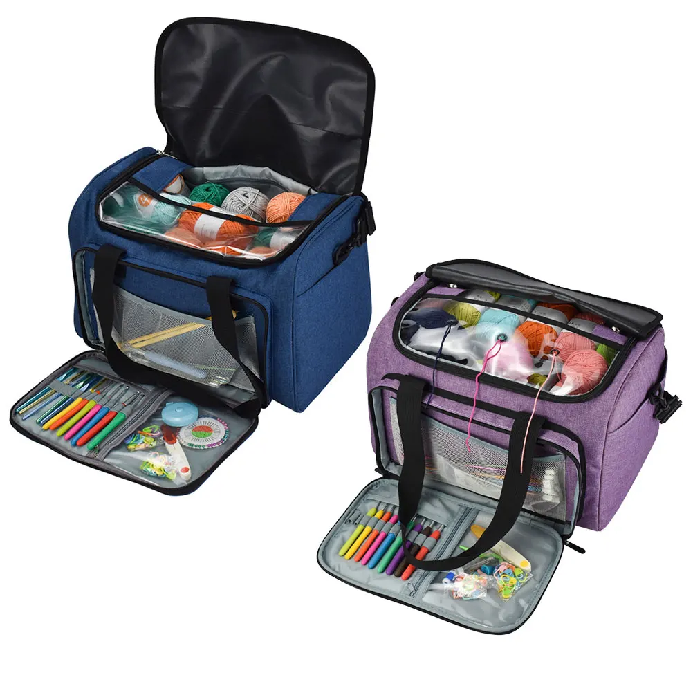 

Knitting Yarn Bag Wool Storage Bag For Threads Crochet Hook Knitting Needle Accessories Organizer Yarn Case For Women Travel Bag