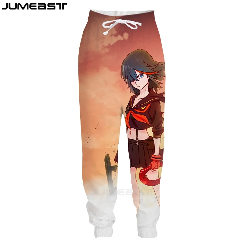 Бренд Jumeast мужские/женские повседневные длинные штаны с 3D принтом аниме Kill La Kill, спортивный пуловер, длинные спортивные штаны