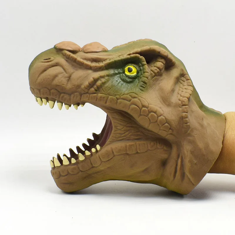 16 см экологичный резиновый динозавр модель ручная кукла Юрский период Tyrannosaurus Rex трюк перчатки Хэллоуин подарки для детей