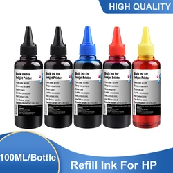 Cartuchos de tinta recargables para impresora de inyección de tinta, recambio Universal de tinta de 100ML para impresora HPQ 61, 60, 62, 63, 64, 65, 932, 933, 950, 951, 564, 902, 920, 901