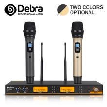 Debra S200 UHF Ручной микрофон для караоке Беспроводная профессиональная система 2 канала частота Регулируемая Защита от визга