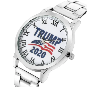 

Relogio Masculino Delicate Quartz Analog Watch Unique Trump Pattern Dial For Men Male Simple Silver Stainless Steel Strap Saati