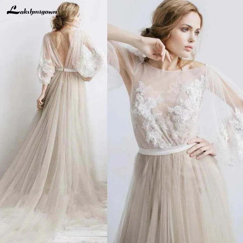 flowy floral wedding dress