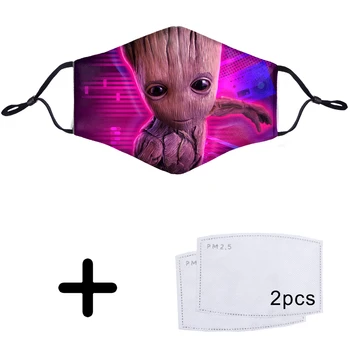 

Groot Guardians Of The Galaxy 3D Face PM2.5 Filter Mask Star Lord Mouth 3D Anti Dust Dustproof Bacteria Flu Mask For Face Kids