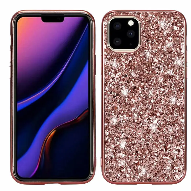 Чехол для iphone 11 i phone11 pro max блестящий силиконовый чехол с блестками чехлы