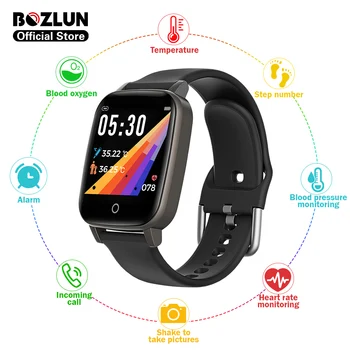 

Bozlun 2020 T1 Body Temperature Measurement Smart Watch Heart Rate Monitor Fitness tracker Smartwatch For xiaomi iphone huawei