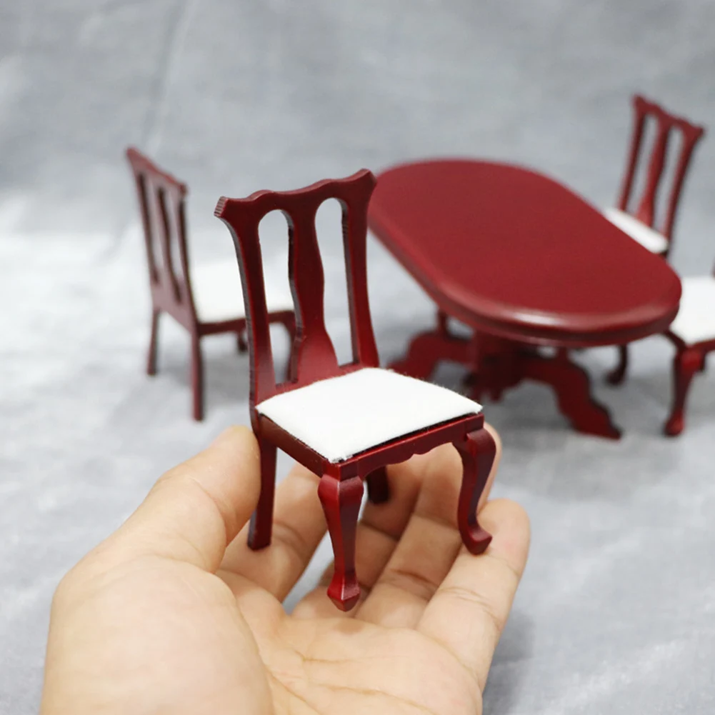 1 Набор 1/12 винтажный миниатюрный деревянный стол модельные стулья игрушка кукольный домик мебель Декор DIY аксессуары для детей игрушки