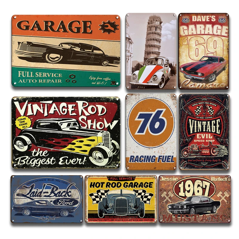 

Evil Poster Decor Vintage Car Metal Plaque Tin Sign Retro Garage Wall Decor Metal Plate Shabby Chic Room Decoration Wall Sticker