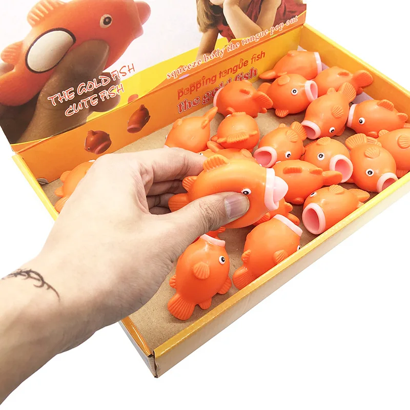 

2020 New Design 5PCS lovely soft TPR squishy sea animal cute kids fish toys spit tongue factory wholesale