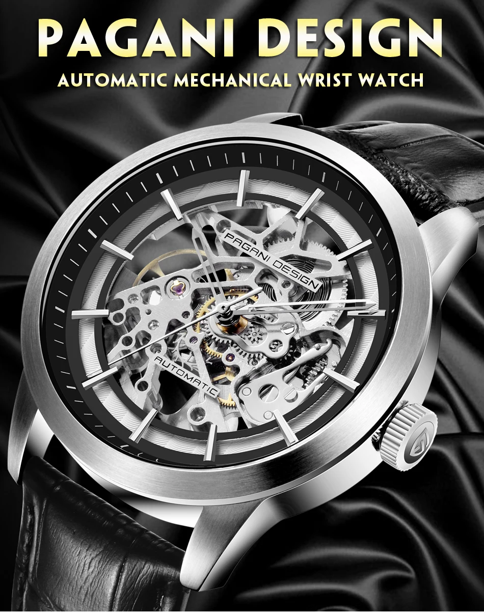 Pagani relógio de pulso mecânico, design de
