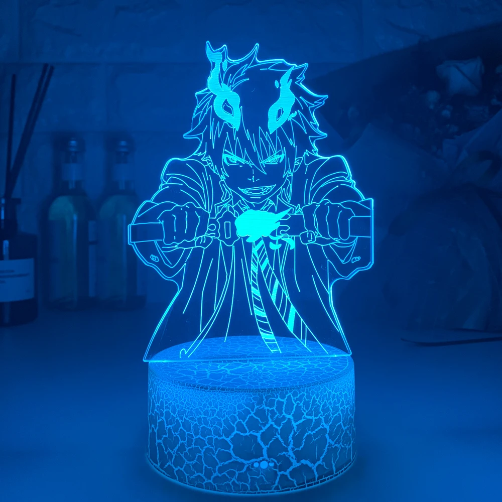 New 3d Led Light Anime Blue Exorcist Rin for Bedroom Decor Night Light Kids Brithday Gift Manga Room Desk 3d Lamps Blue Exorcist night lamp for bedroom