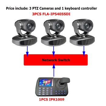

1080P60 Video Conferencing System 5X Optical Zoom SDI IP PTZ Camera and Network Keyboard controller Conference Room Equipment