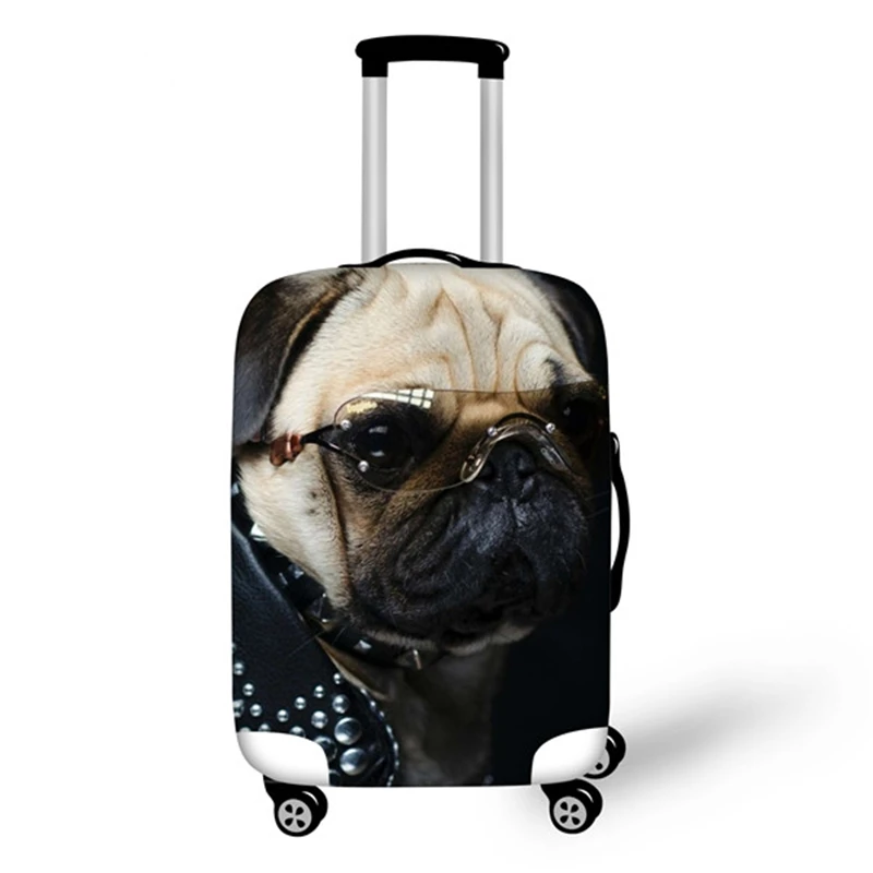 Elviswords 3d pug bulldog impressão elástica trole