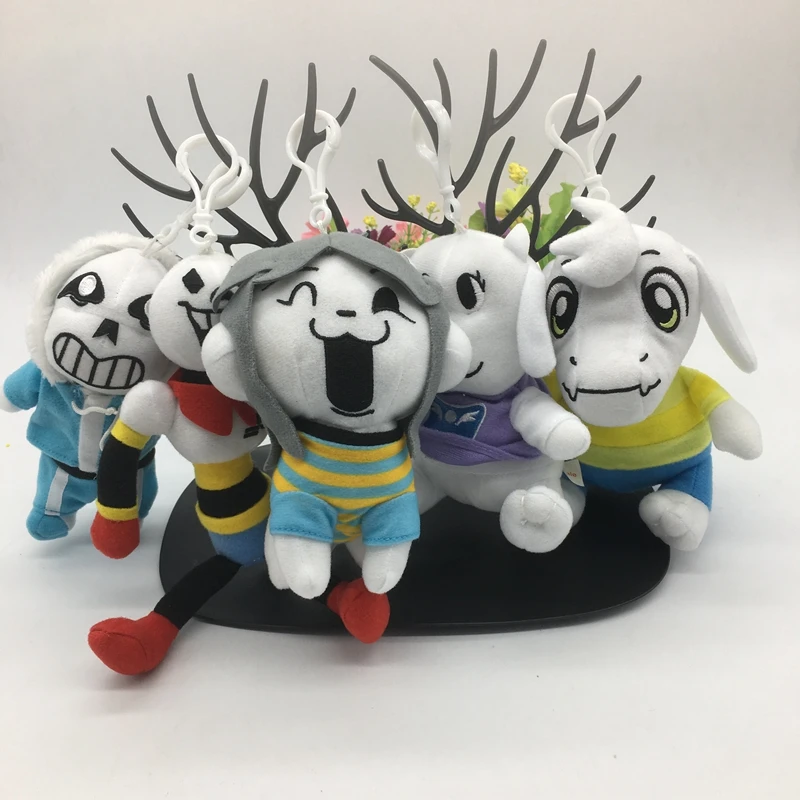 5 шт./лот 15-18 см Санс и папирус из сказок подземелья Asriel Toriel мягкие животные плюшевые игрушки с брелком - Цвет: Белый