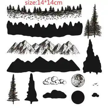 

Mountain forest Transparent Silicone Clear Rubber Stamp Scrapbooking DIY Cute Pattern Photo Album Paper Card Decor Cartoon hippo