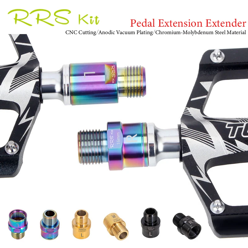 Rrskit Pedal Axle Extender 16mm/20mm Bicycle Steel Extension Bolts Spacers Suitable For Road Or Mountain