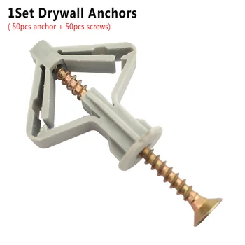 

100pcs Expansion Dry Wall Anchor Kit with Screw Self-Drilling Wall Home Piercing