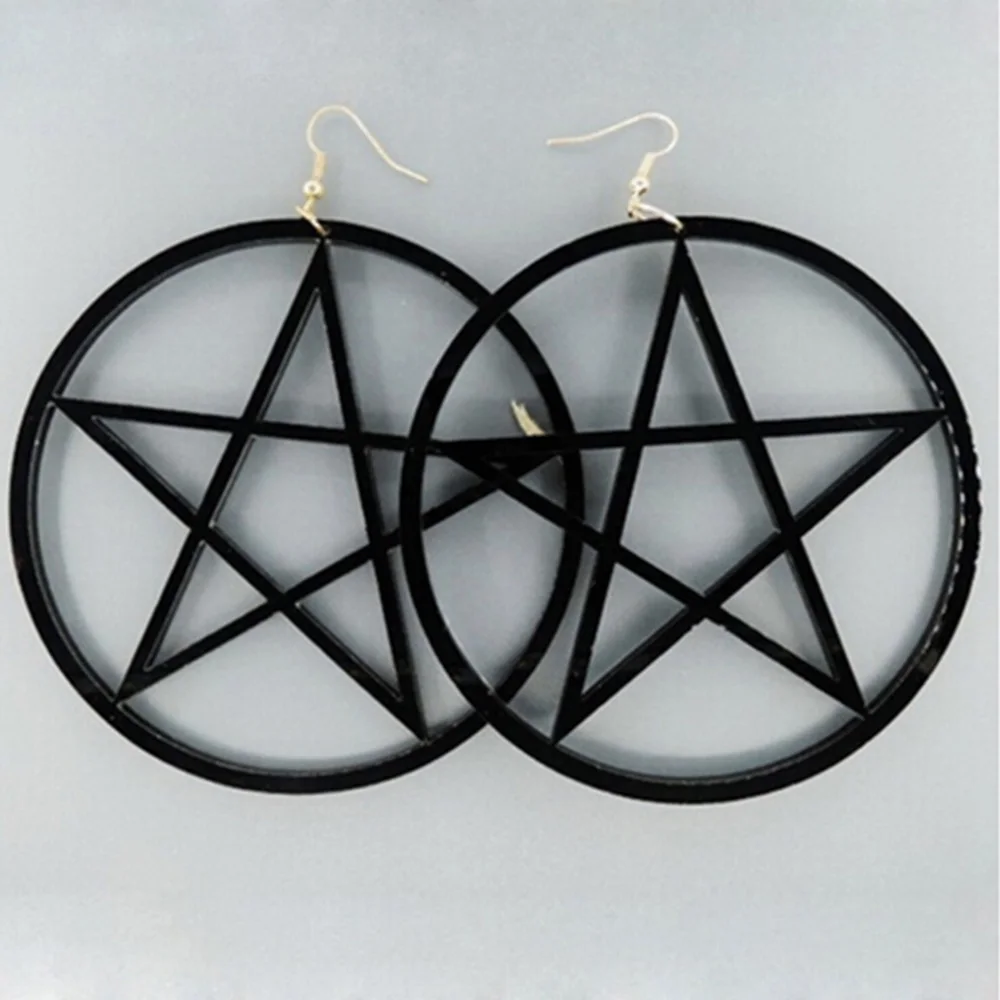 Длинные сережки пусеты в стиле панк готика большие круглые серьги гвоздики со