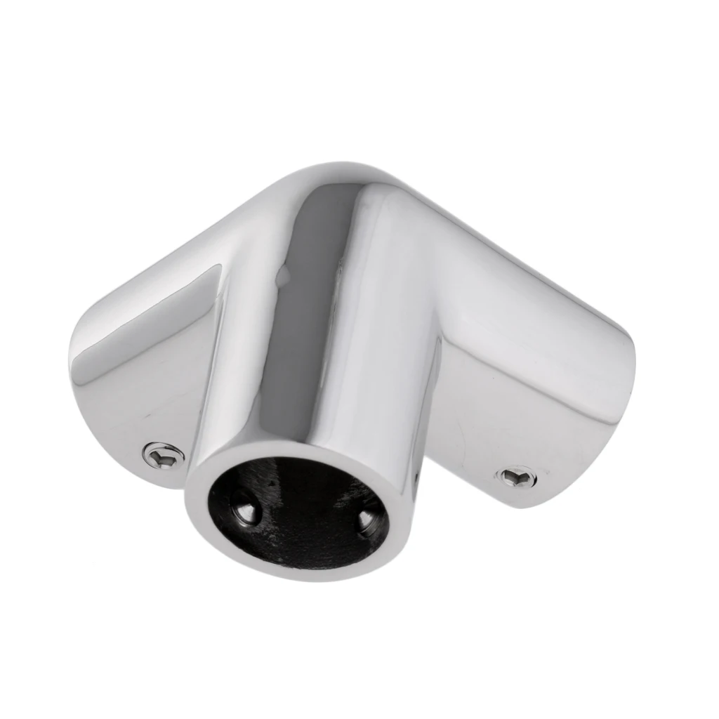 Mirror Polished 316 Stainless Steel Marine Boat Hand Rail Fitting 3 Way Corner Elbow Hardware for 1'' 25mm Tubing/Pipe