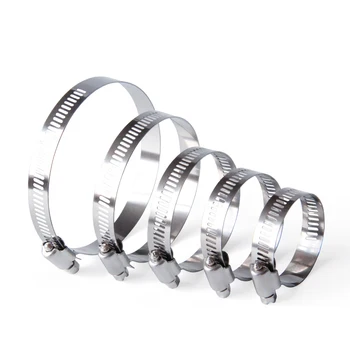 

1/2/5/10Pcs 304 Stainless Steel Pipe Hose Clamp Clip Various Sizes from 6mm to 216mm for Air Hose Water Pipe Fuel Hose Silicone