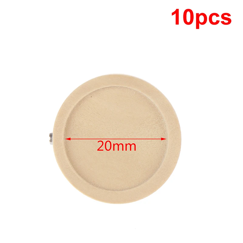 20mm 10 шт. 20 Вт, 30 Вт, 25 мм Diy деревянные круглые Брошь база кабошоны Пустые лотки с брошкой в виде булавки из нержавеющей стали камео кабошоны базовые - Цвет: 20mm