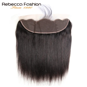 

Rebecca Brazilian Remy Straight Hair Lace Frontal 13x4 Human Hair Closure Ear to Ear Lace Closure 8 to 20 inch Natural Black